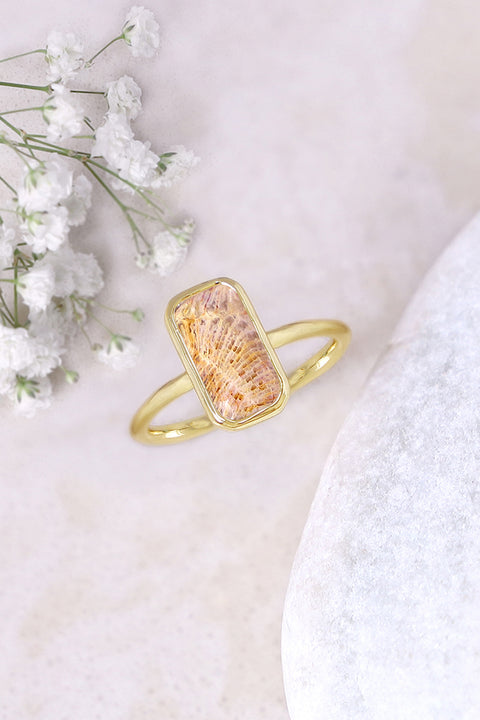 Lily Fossil Petite Rectangle Ring - GF