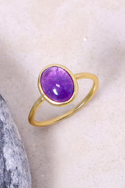 Amethyst Small Cab Ring - GF