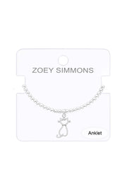 Cat Charm Beaded Anklet - SF