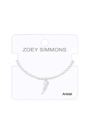 Feather Charm Beaded Anklet - SF