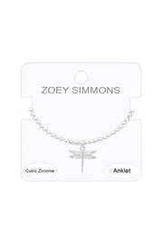 Dragonfly Charm Beaded Anklet - SF