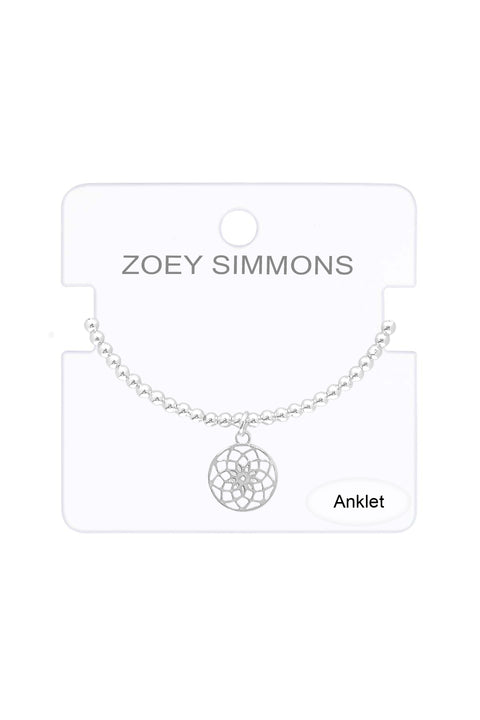 Meditation Charm Beaded Anklet - SF