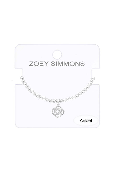 Celtic Knot Charm Beaded Anklet - SF