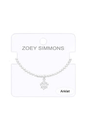 Lotus Charm Beaded Anklet - SF