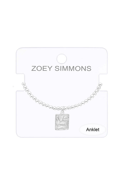Silver Forest Charm Beaded Anklet - SF