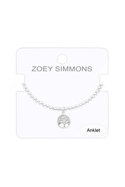Tree of Life Charm Beaded Anklet - SF