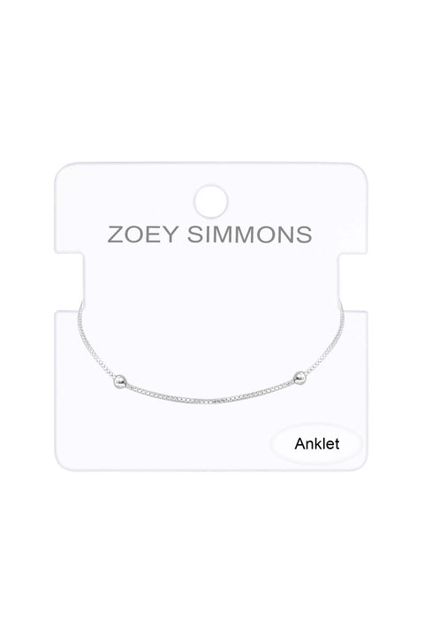 Sterling Silver Itailian Beaded Anklet