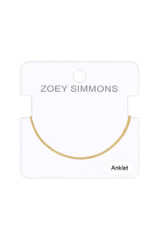 14k Gold Plated 1.2mm Snake Chain Anklet - GP