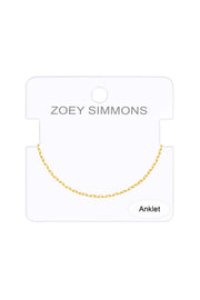 14k Gold Plated 1.5mm Staple Chain Anklet - GP