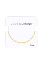 14k Gold Plated 1.5mm Rolo Chain Anklet - GP