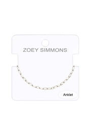 Silver Plated 2.5mm Open Cable Chain Anklet - SP