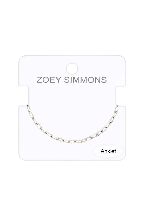 Silver Plated 2.5mm Open Cable Chain Anklet - SP