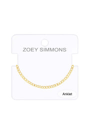 14k Gold Plated 2mm Curb Chain Anklet - GP