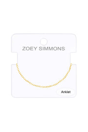 14k Gold Plated 2mm Cable Chain Anklet - GP