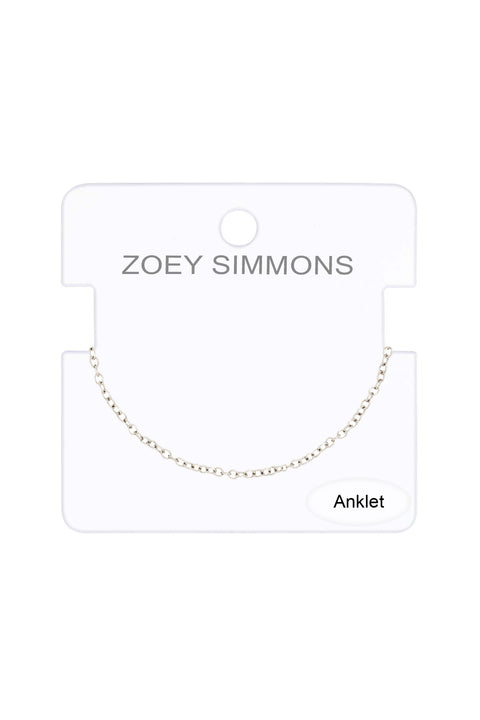 Silver Plated 2mm Cable Chain Anklet - SP