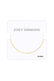 14k Gold Plated 1.2mm Fancy Bead Chain Anklet - GP