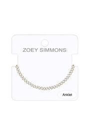Silver Plated 3mm Curb Chain Anklet - SP
