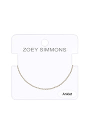 Silver Plated 1.5mm Wheat Chain Anklet - SP