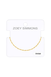 14k Gold Plated 1.2mm A/X Chain Anklet - GP