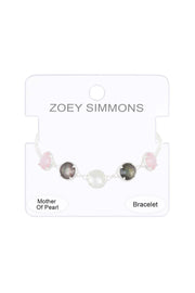 Mother Of Pearl Quartz Doublet Station Bracelet - SF