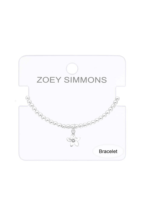Flower Charm Beaded Bracelet - SF