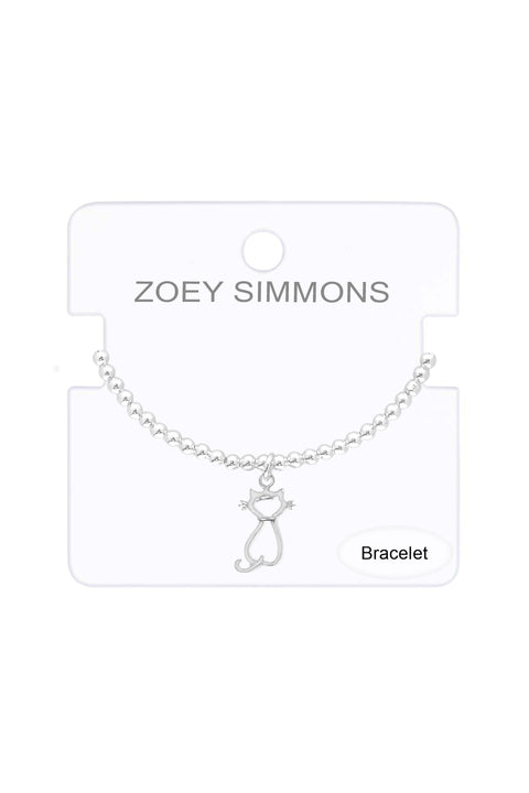 Cat Charm Beaded Bracelet - SF