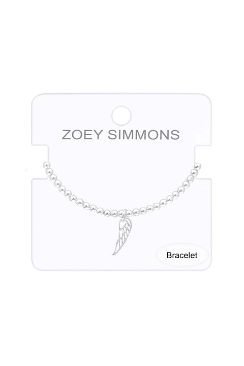 Feather Charm Beaded Bracelet - SF