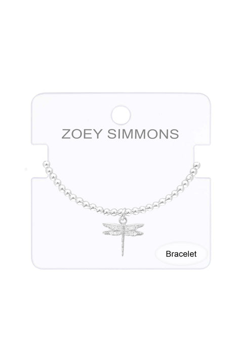 Dragonfly Charm Beaded Bracelet - SF