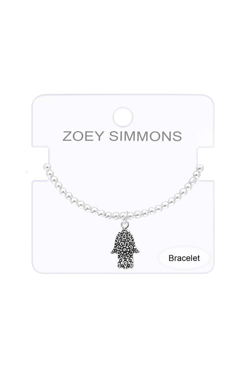 Hamsa Charm Beaded Bracelet - SF