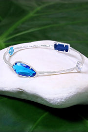 Swiss Blue Crystal Bangle Bracelet - SF