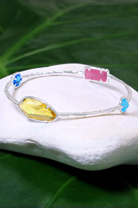 Yellow Crystal Bangle Bracelet - SF