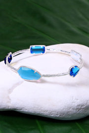 Blue Cat's Eye Bangle Bracelet - SF
