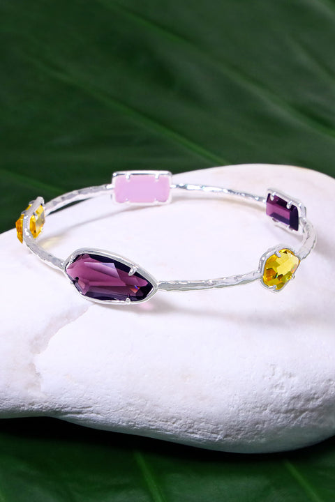 Lavender Crystal Bangle Bracelet - SF