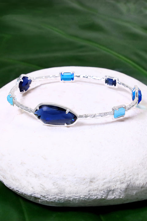 London Blue Crystal Bangle Bracelet - SF