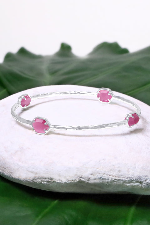 Pink Cat's Eye Station Bracelet - SF