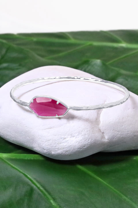 Pink Cat's Eye Bangle Bracelet - SF