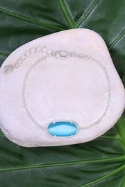 Blue Cat's Eye Link Bracelet - SF