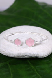 Rose Quartz Octagon Cuff Bracelet - SF