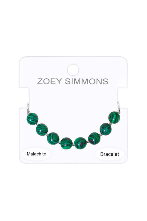 Malachite Beaded Slider Bracelet - SF