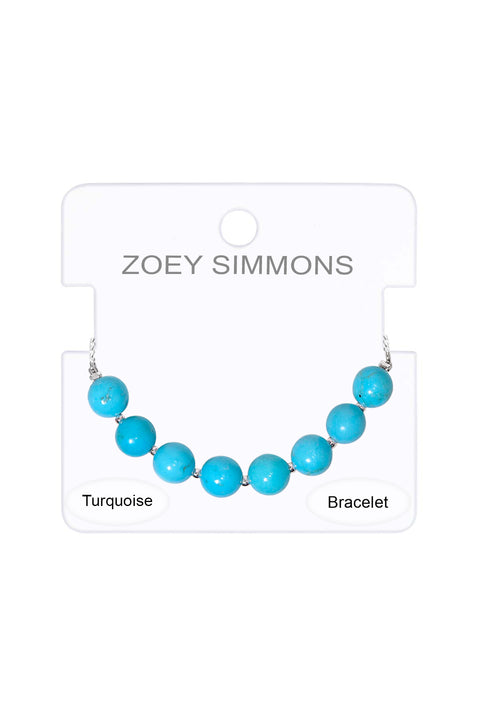 Turquoise Beaded Slider Bracelet - SF