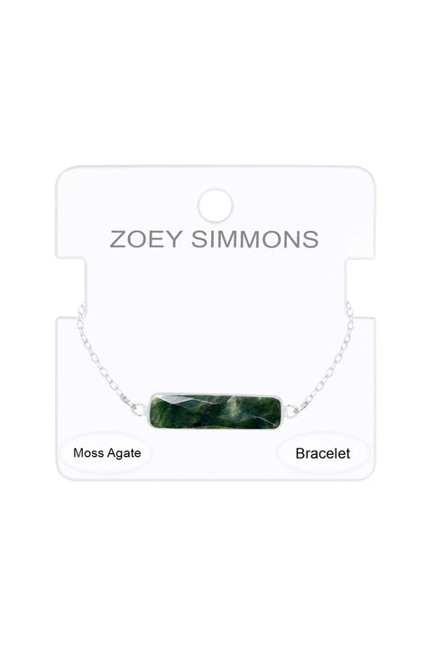 Moss Agate Bar Bracelet - SF