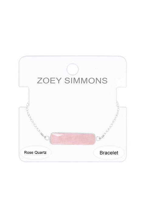 Rose Quartz Bar Bracelet - SF