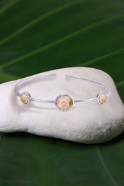 Lily Fossil Cuff Bracelet In Silver - SF