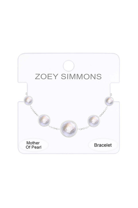 Mother Of Pearl Station Bracelet - SF