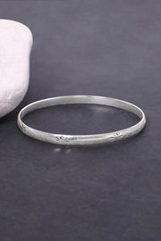 Sterling Silver Diamond cut Bangle Bracelet - SS