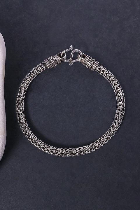 Sterling Silver Men's Bali Link Bracelet - SS