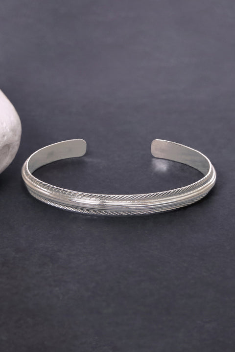 Sterling Silver Feather Cuff Bracelet - SS