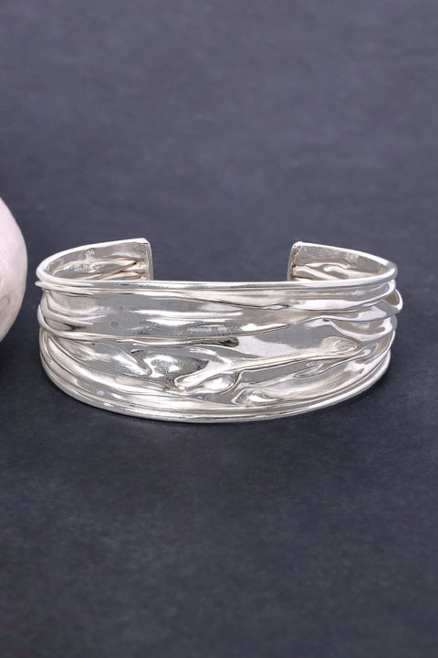 Sterling Silver Folded Cuff Bracelet - SS