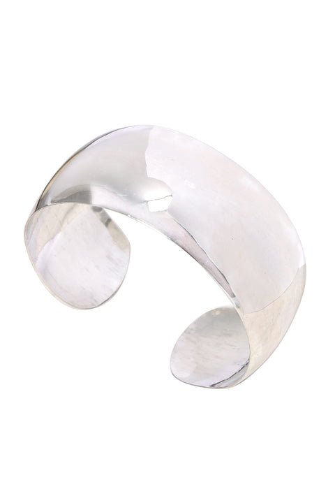 Sterling Silver Hammered Cuff Statement Bracelet - SS