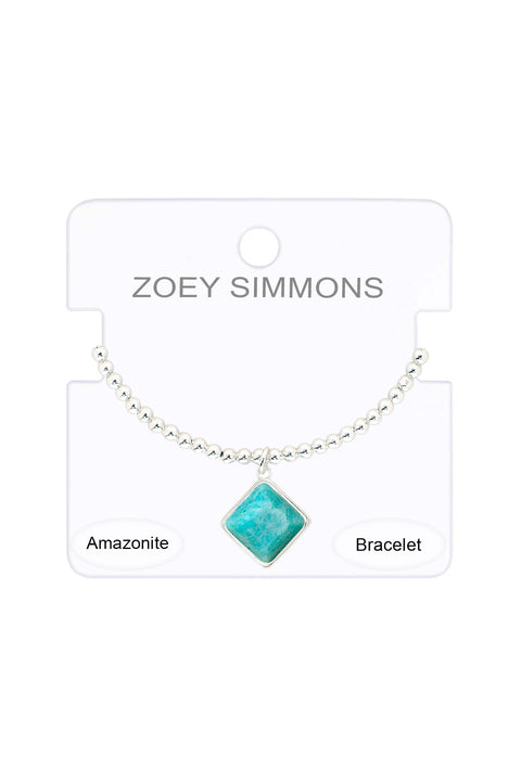 Amazonite & Beaded Charm Bracelet - SF